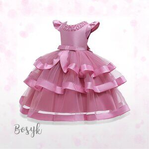 Rose Elegant Dress - Candy Pink - Dress for Girls - Elegant Dress for Girls